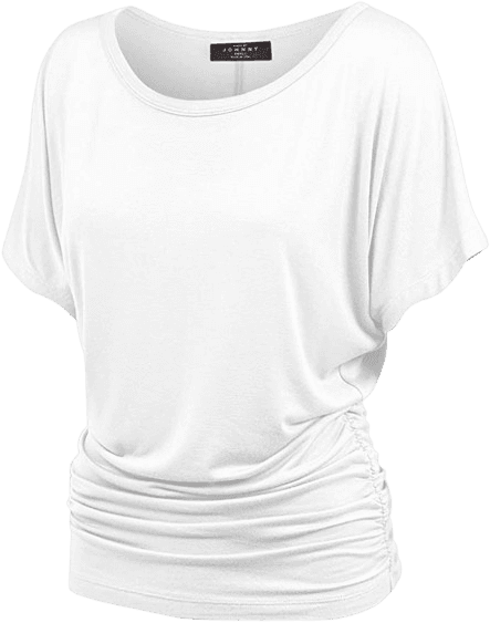 MBJ Women's Solid Short Sleeve Boat Neck V 